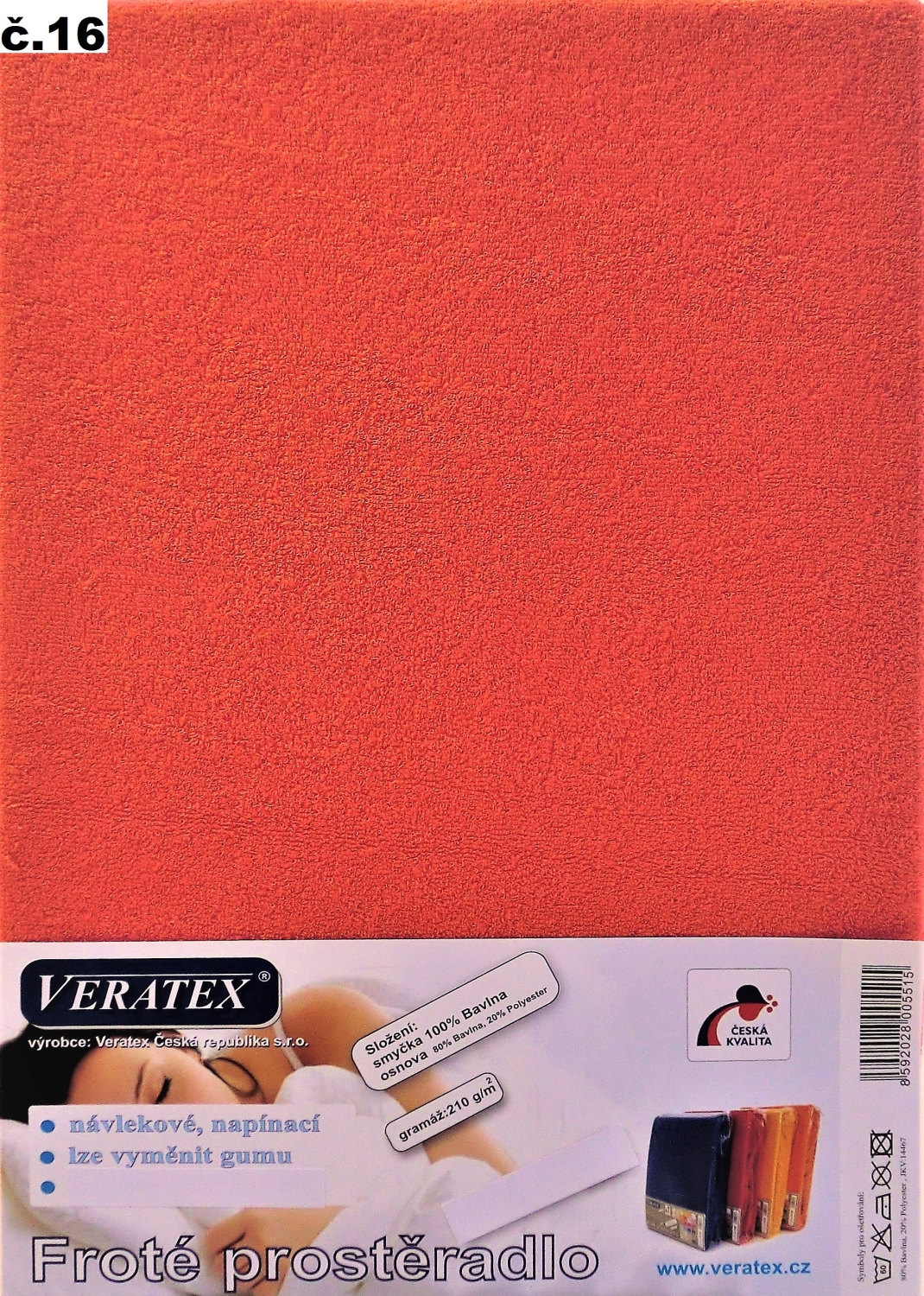Veratex Froté prostěradlo 80x220/16 cm (č.16 malina)