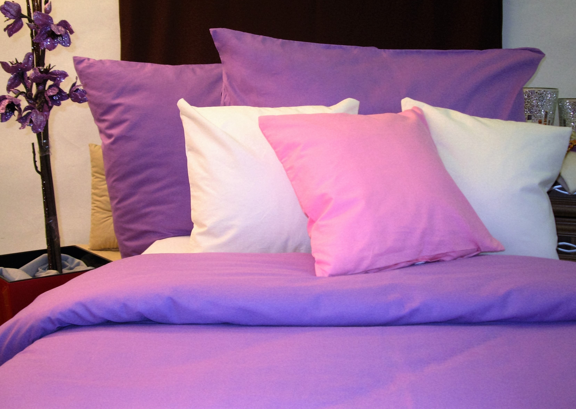 Veratex Přehoz na postel bavlna 140 x 200 cm fialkový 140 x 200 cm