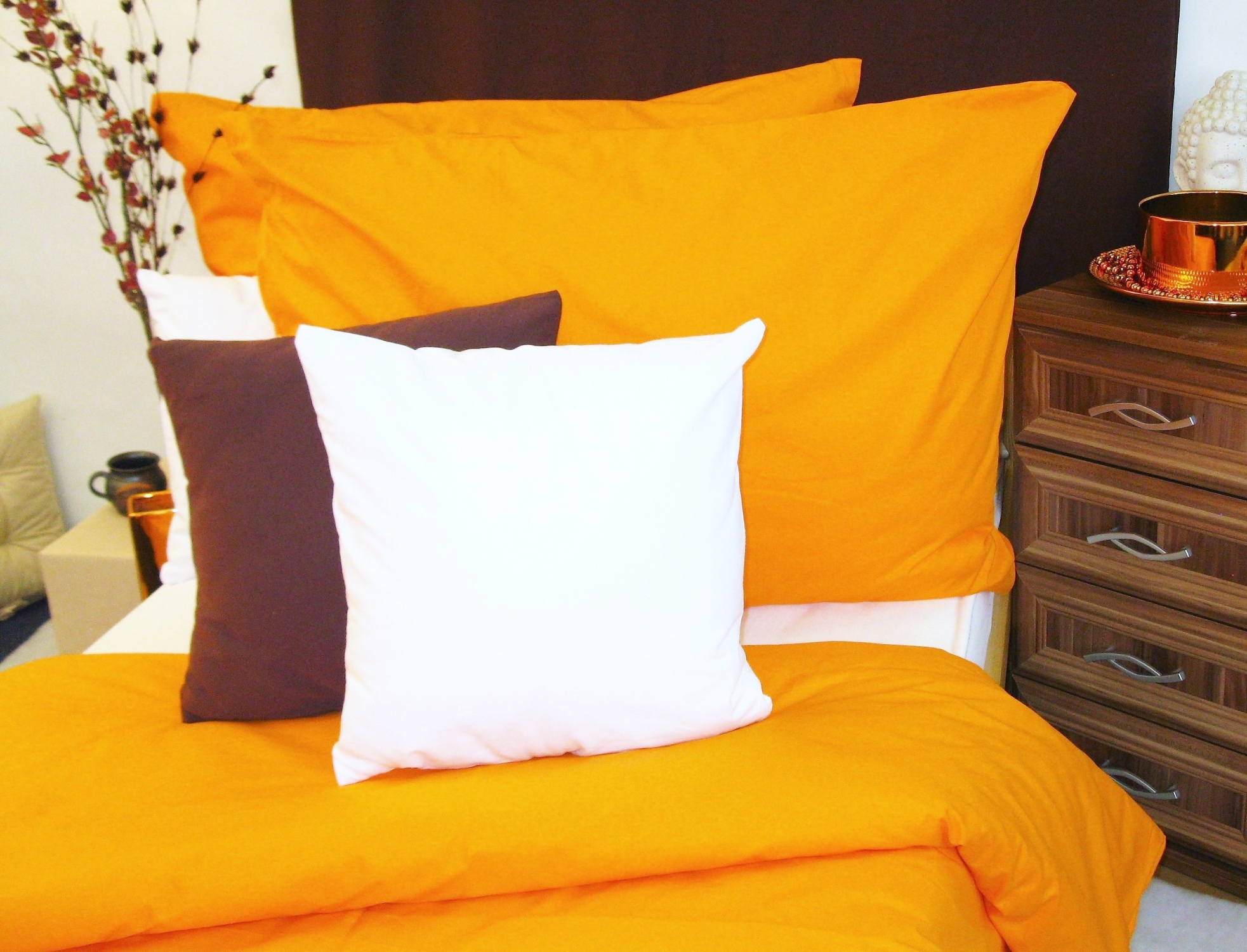 Veratex Přehoz na postel bavlna 140 x 200 cm oranžový 140 x 200 cm