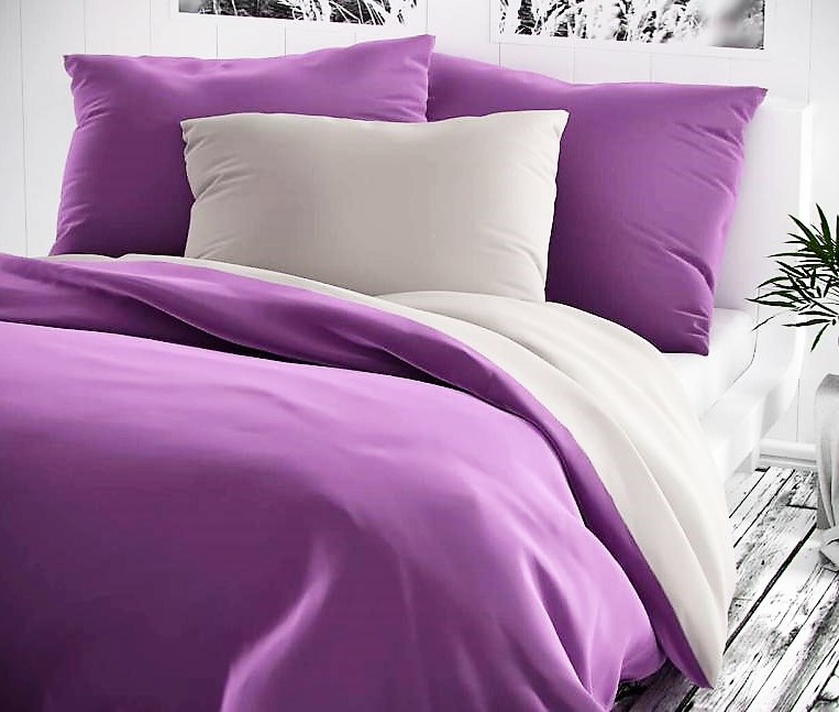 Veratex Přehoz na postel bavlna140x200 fialovo/šedý 140 x 200 cm