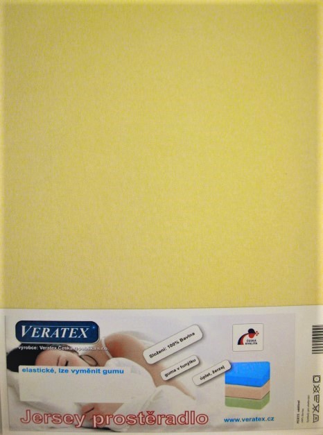 Veratex Jersey prostěradlo postýlka 70x140 cm (č. 5-sv.žlutá)