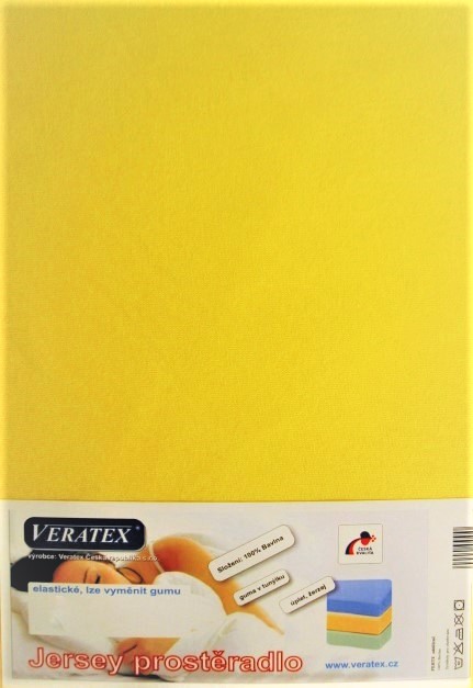 Veratex Jersey prostěradlo jednolůžko 90x200/15 cm (č. 6-stř.žlutá)