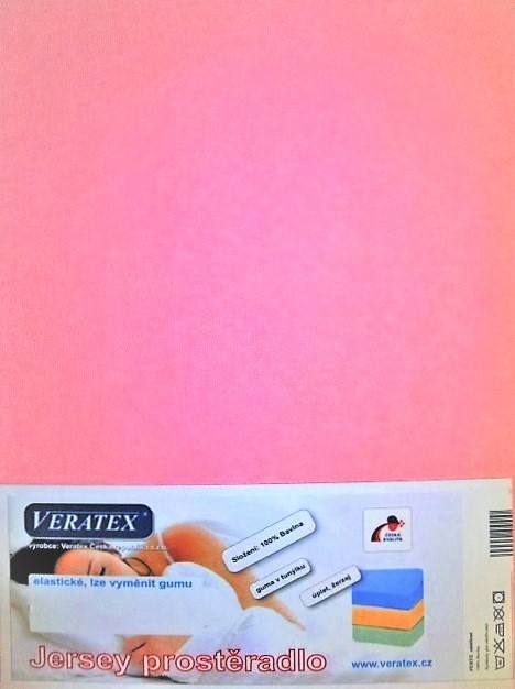 Veratex Jersey prostěradlo jednolůžko 90x200/15 cm (č. 8-růžová)