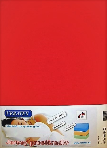 Veratex Jersey prostěradlo 100x200/15 cm (č.18-červená) 100 x 200 cm