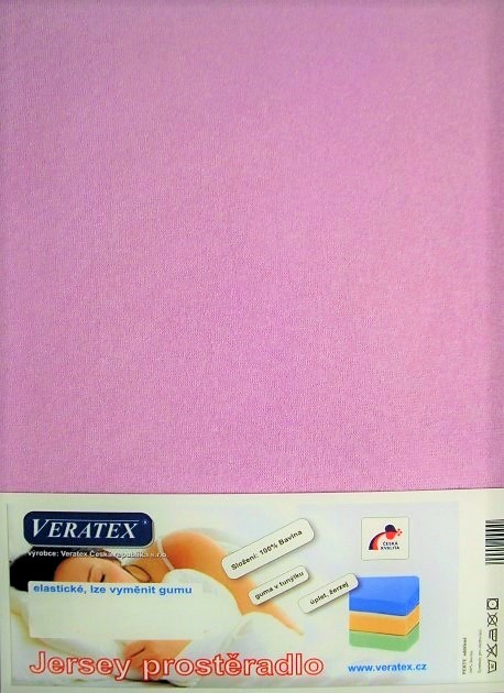 Veratex Jersey prostěradlo 100x220/15 cm (č.13- sv.fialková) 100 x 220 cm