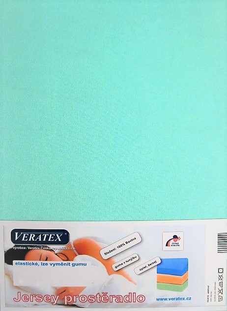 Veratex Jersey prostěradlo 100x220/15 cm (č.26-tyrkysová) 100 x 220 cm