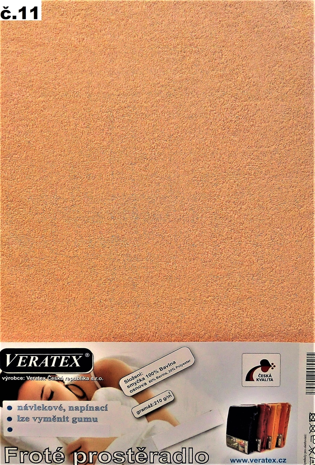 Veratex Froté prostěradlo na masážní lůžko 60x190 lehátko (č.11-lososová) 60 x 190 cm