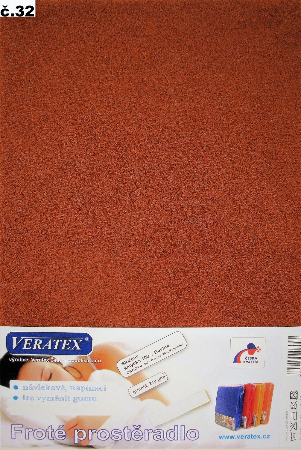 Veratex Froté prostěradlo 160x220/16 cm (č.32 skořicová) 160 x 220 cm