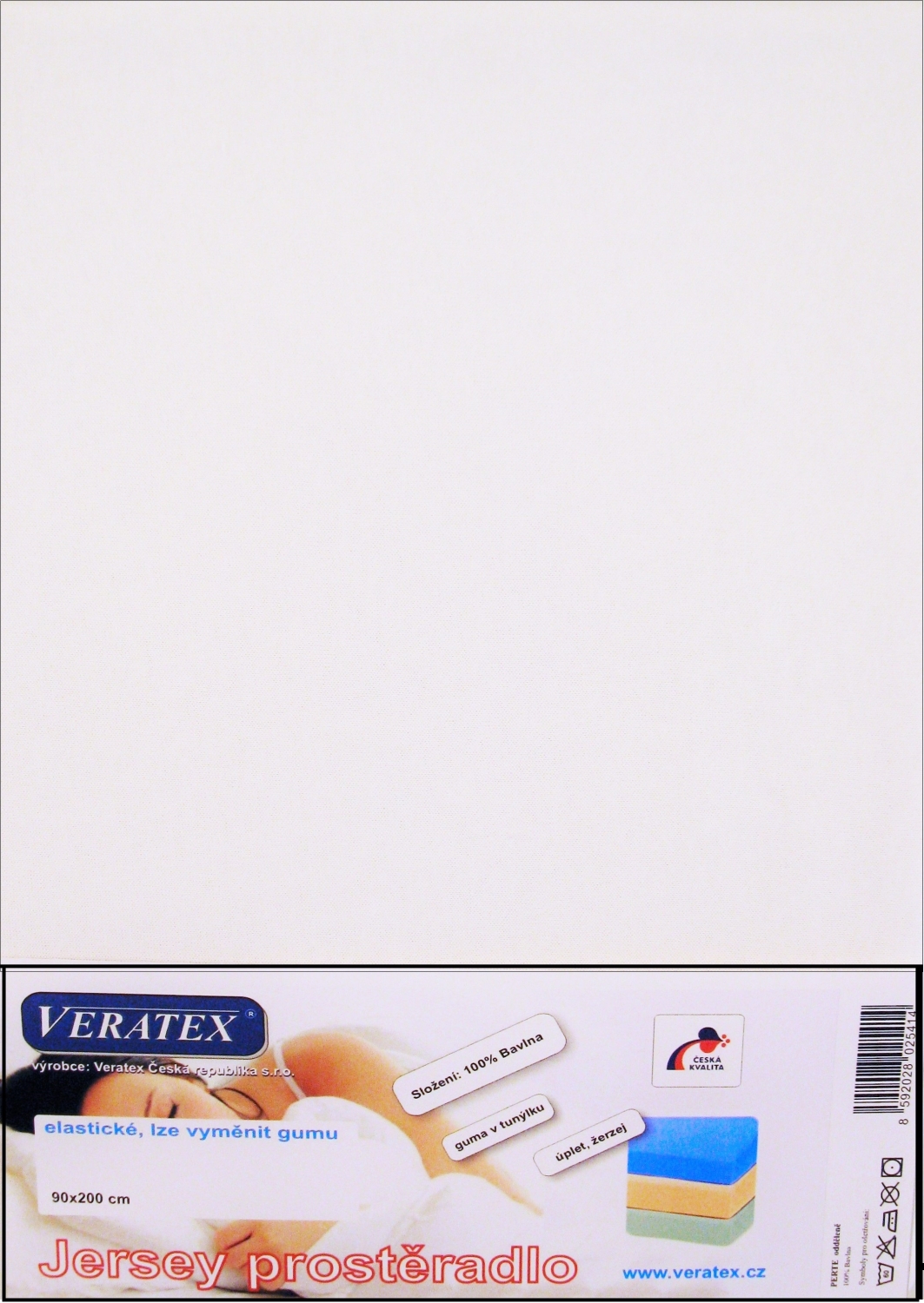 Veratex Jersey prostěradlo jednolůžko 90x200/25 cm (č. 1-bílá) 90 x 200 x 25 cm