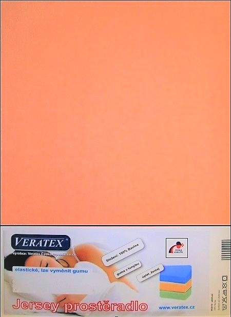 Veratex Jersey prostěradlo jednolůžko 90x200/25 cm (č.11-lososová) 90 x 200 x 25 cm