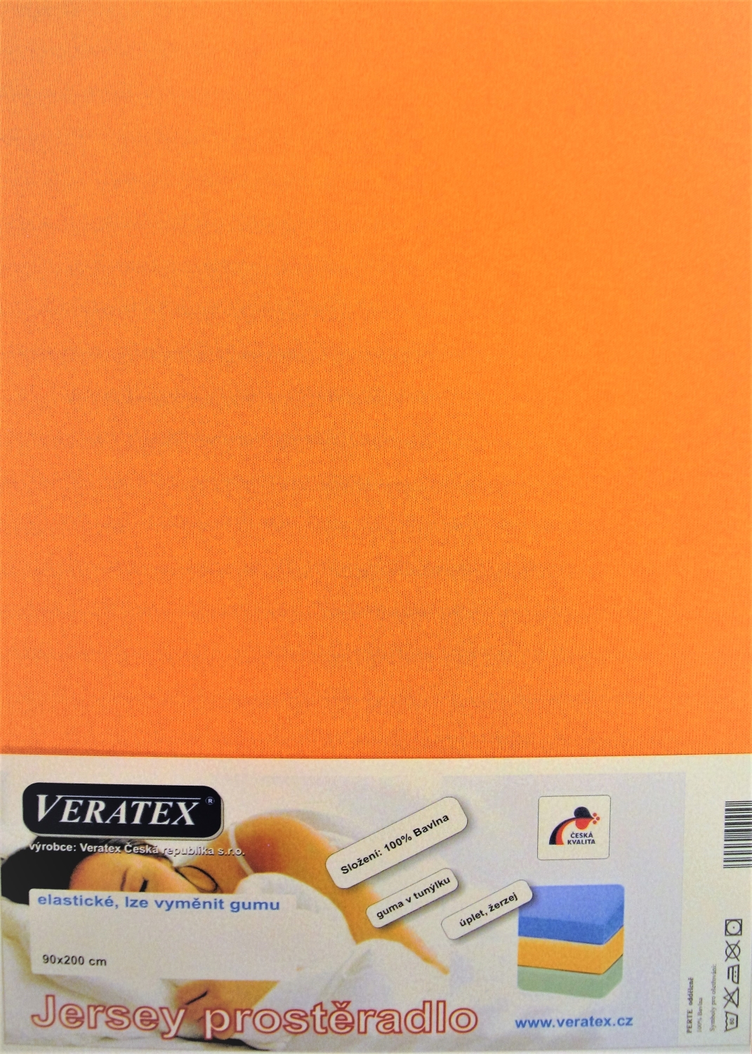 Veratex Jersey prostěradlo jednolůžko 90x200/25 cm (č.20-meruňková) 90 x 200 x 25 cm
