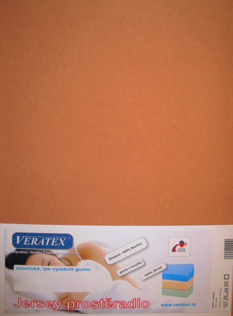 Veratex Jersey prostěradlo 100x220/15 cm (č.34-sv.rezavá) 100 x 220 cm