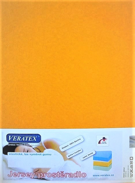 Veratex Jersey prostěradlo postýlka 70x160 cm (č. 7-sytě žlutá) 70 x 160 cm