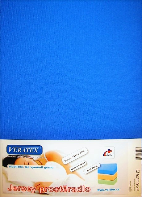 Veratex Jersey prostěradlo jednolůžko 90x200/15 cm (č. 3-tm.modrá) 90 x 200 x 15 cm