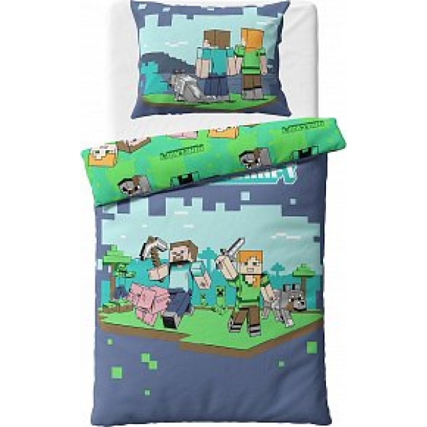 Bavlněné povlečení Minecraft Vzhůru do Boje