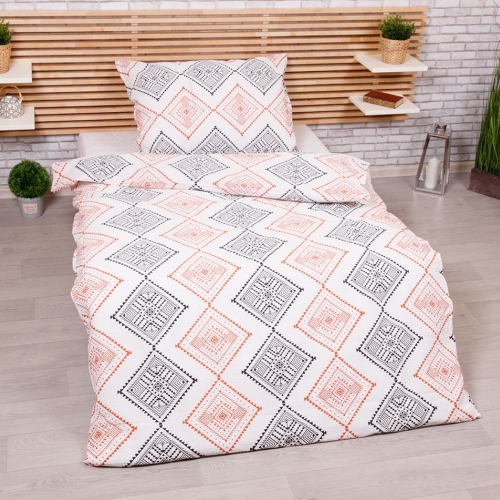 Bavlněné povlečení Káry červené - 140x200 + 70x90 cm