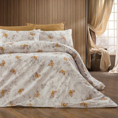 Bavlněné povlečení Motýlek žlutý francouzský rozměr (atyp)
