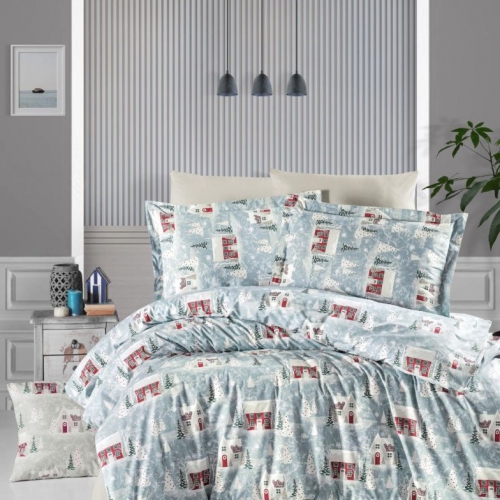 Bavlněné povlečení Chaloupky  francouzský rozměr (atyp)