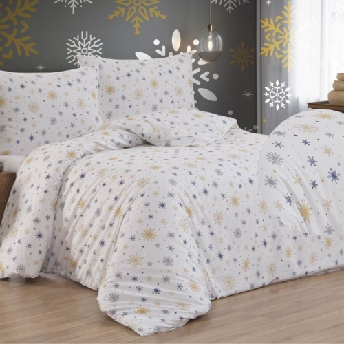 Bavlněné povlečení Zima modrá francouzský rozměr (atyp)