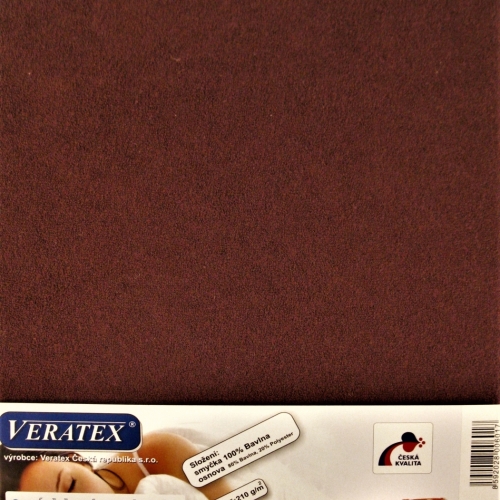 Froté prostěradlo jednolůžko 90x200/16cm (č.33-hnědá)