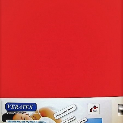 Jersey prostěradlo  80x200/15 cm (č.18-červená)