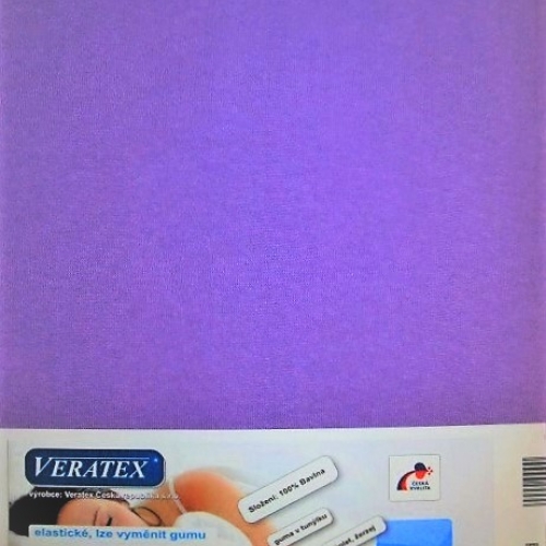 Jersey prostěradlo  80x200/15 cm (č. 9-tm.fialová)