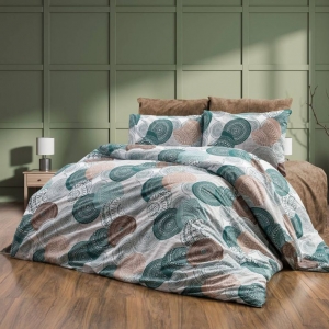 Bavlněné povlečení Mandala tyrkys 70x90, 140x200 cm