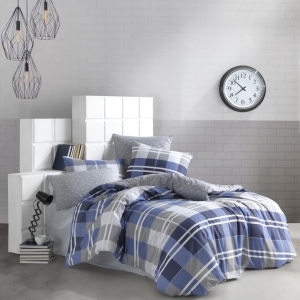 Bavlněné povlečení Alex modrý 70x90, 140x200 cm