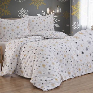 Bavlněné povlečení Zima černá 70x90, 140x200 cm