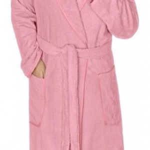 Froté župan dámský růžový XL ( 100% bavlna, 330 g/m2 )