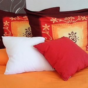 Bavlněné povlečení  70x90-140x200 (oranžové květy)