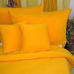 Přehoz na postel bavlna 140 x 200 cm žlutý
