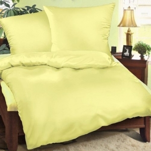 Bavlněné povlečení francie  2 x70 x 90 + 240x200 cm světle žluté