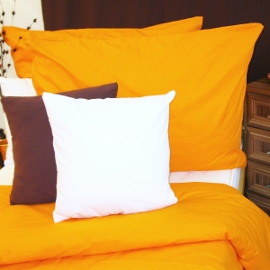 Bavlněné povlečení  prodloužené  70x90 + 140x220 cm oranžové